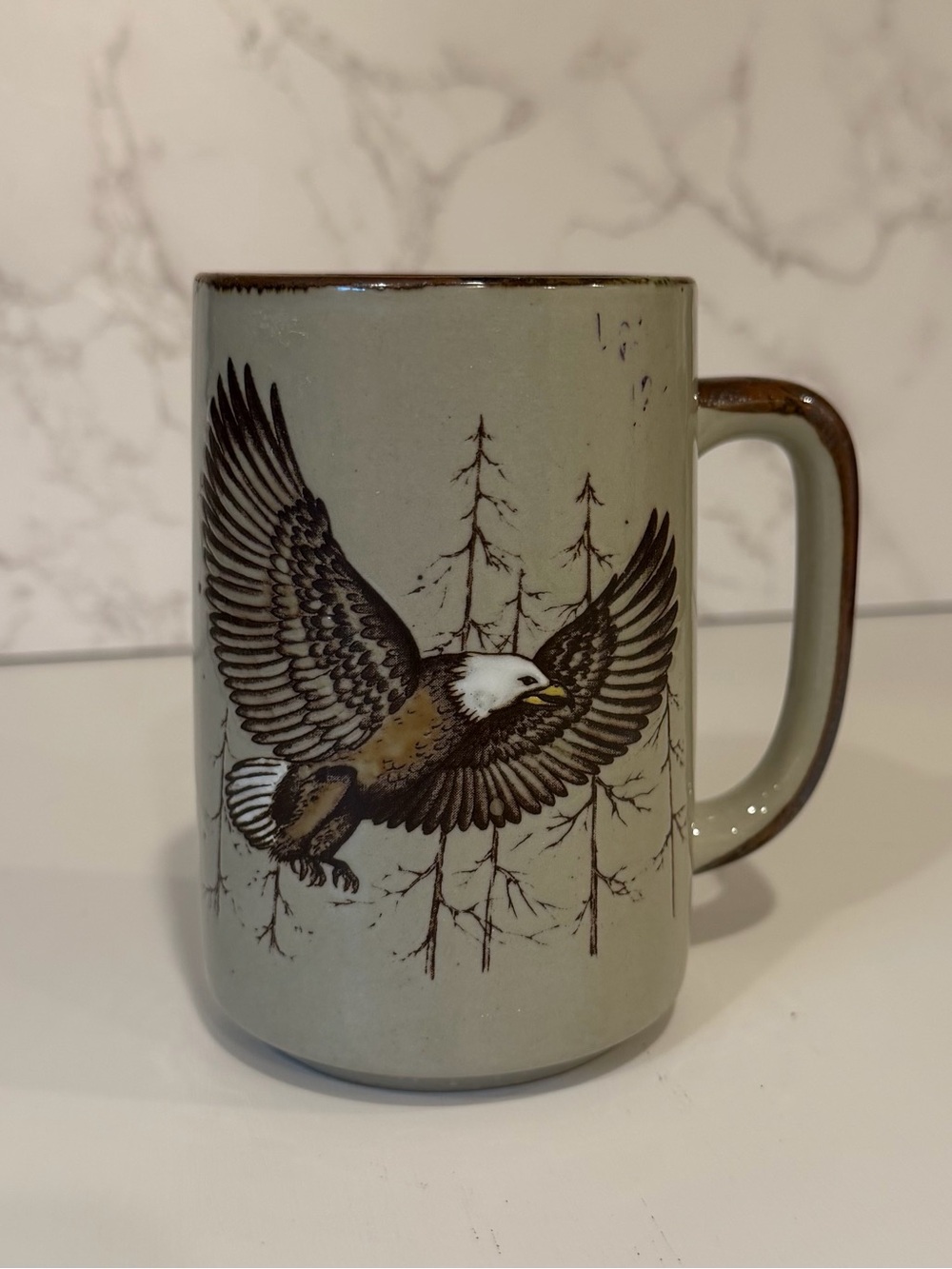 Vintage Otagiri Japan Bald Eagle Stoneware Coffee Mug 12oz